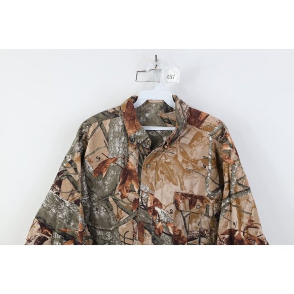 Vintage 90s Y2K Streetwear Mens XL Faded Camouflage Collared Button Down Shirt - Picture 2 of 12